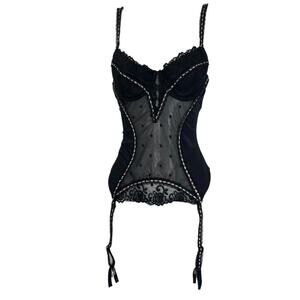 Vintage black corset lace lingerie